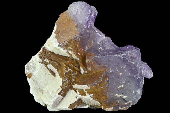 Purple Fluorite Crystal Cluster with Calcite Druze - Pakistan #90663